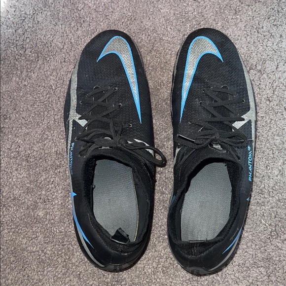 Nike Phantom Nikeskin Black and Blue Athletic Shoes Cleats - Picture 1 of 6